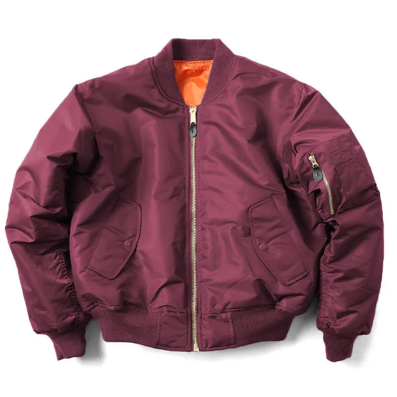 Men's loose fit pilot jacket in Army Green with cotton padding and double-sided wear-resistant nylon construction