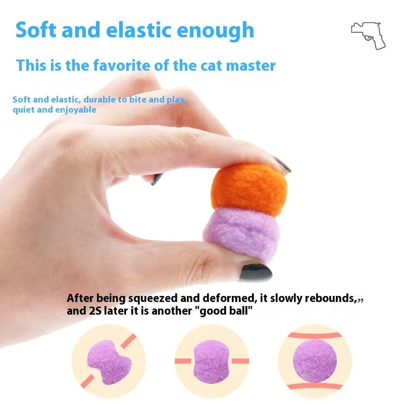 30cm plush pet toy gun with soft yarn balls for interactive indoor play with cats and dogs