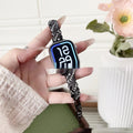 Zinc alloy twist diamond design smart watch strap in silver, rose gold, gold, black, and starlight colour options.
