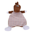 Brown velvet stuffed fox elephant pet toy with squeaky paper sound maker for cats and dogs.