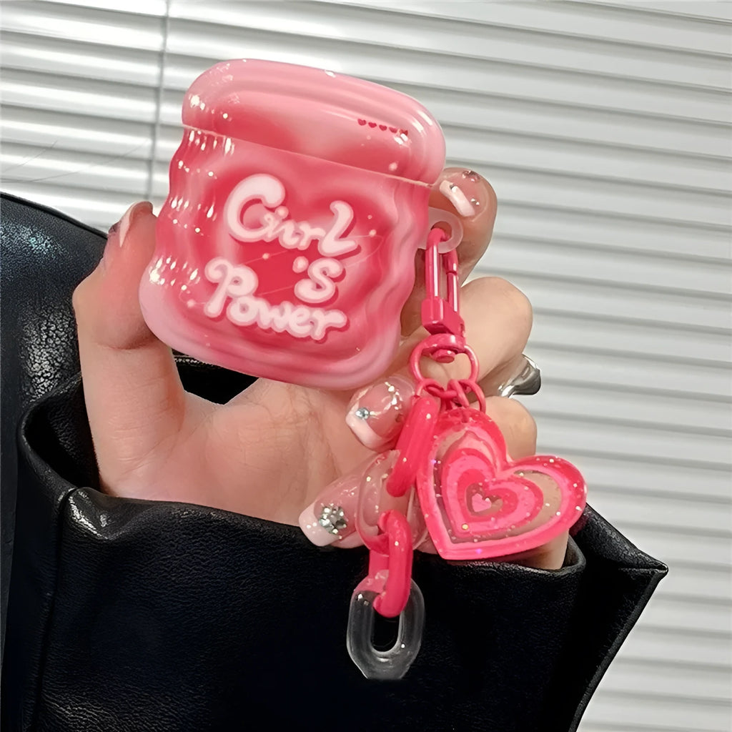 Pink silicone back cover for AirPods charging case