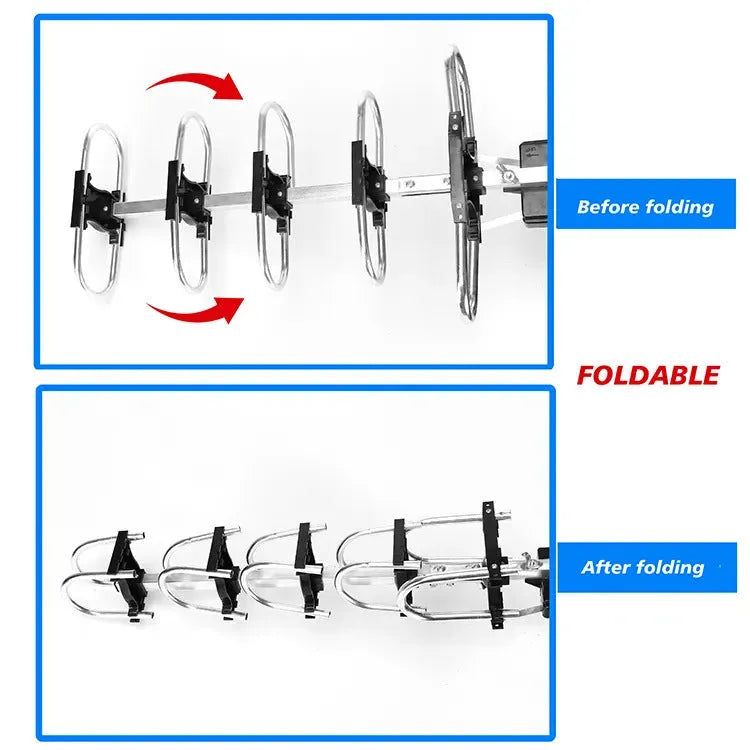 GR-1002 rotatable outdoor digital television antenna with high 28-36 dB gain for improved TV signal reception