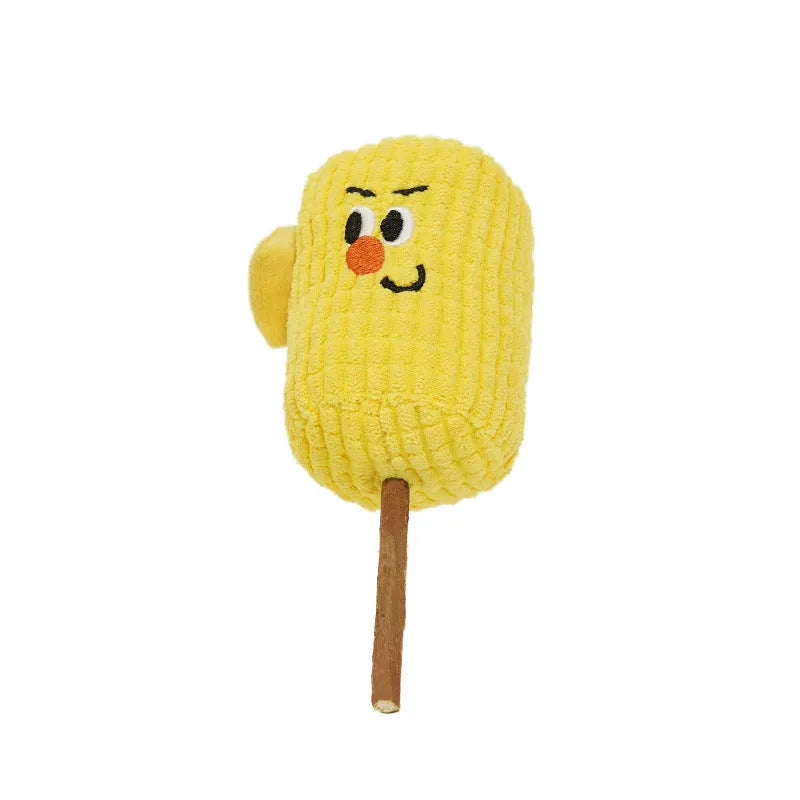 Polio wood corn cob dental chew toy for cats with natural catnip, 15cm long cat molar stick