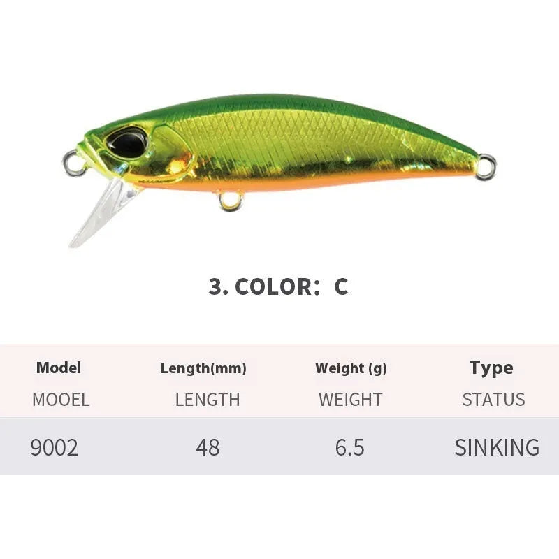 48mm Japanese mino fishing lure for mandarin fish and snakehead in multiple colour options