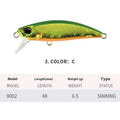 48mm Japanese mino fishing lure for mandarin fish and snakehead in multiple colour options