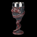 Red wine glass with 3D dragon design and stainless steel stem, 200ml capacity