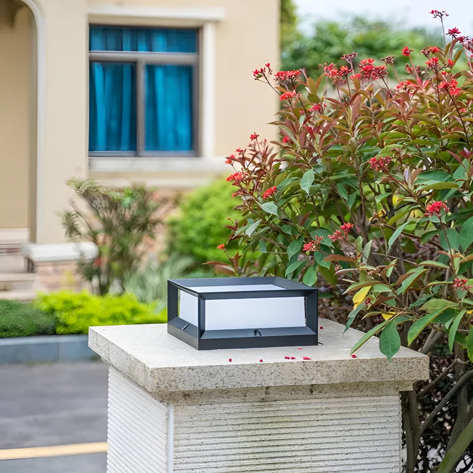 Outdoor LED solar column light in aluminium for door and wall mounting