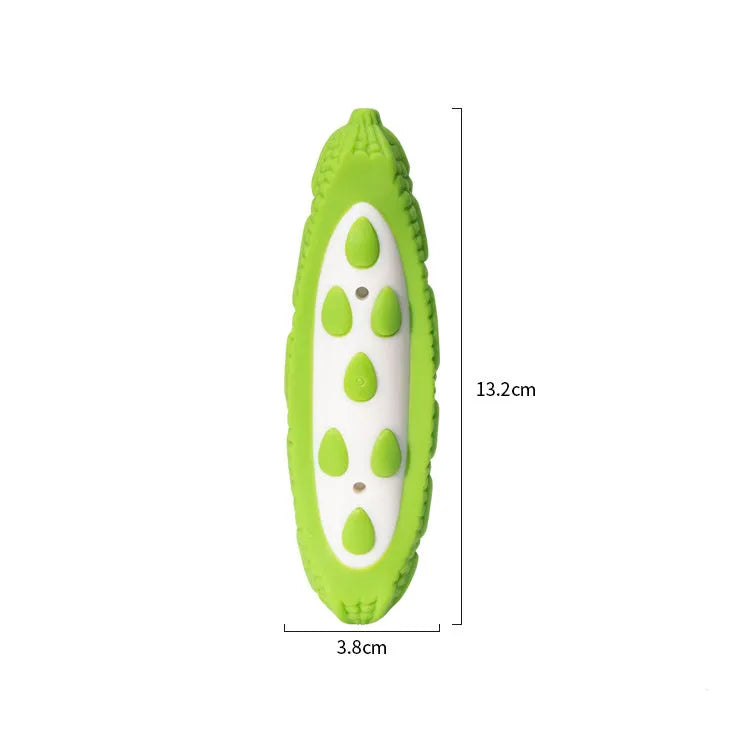 Meat-scented simulation dog toy for aggressive chewers, available in green and large size