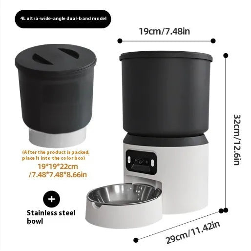 4 litre smart pet feeder with plastic or stainless steel bowl options