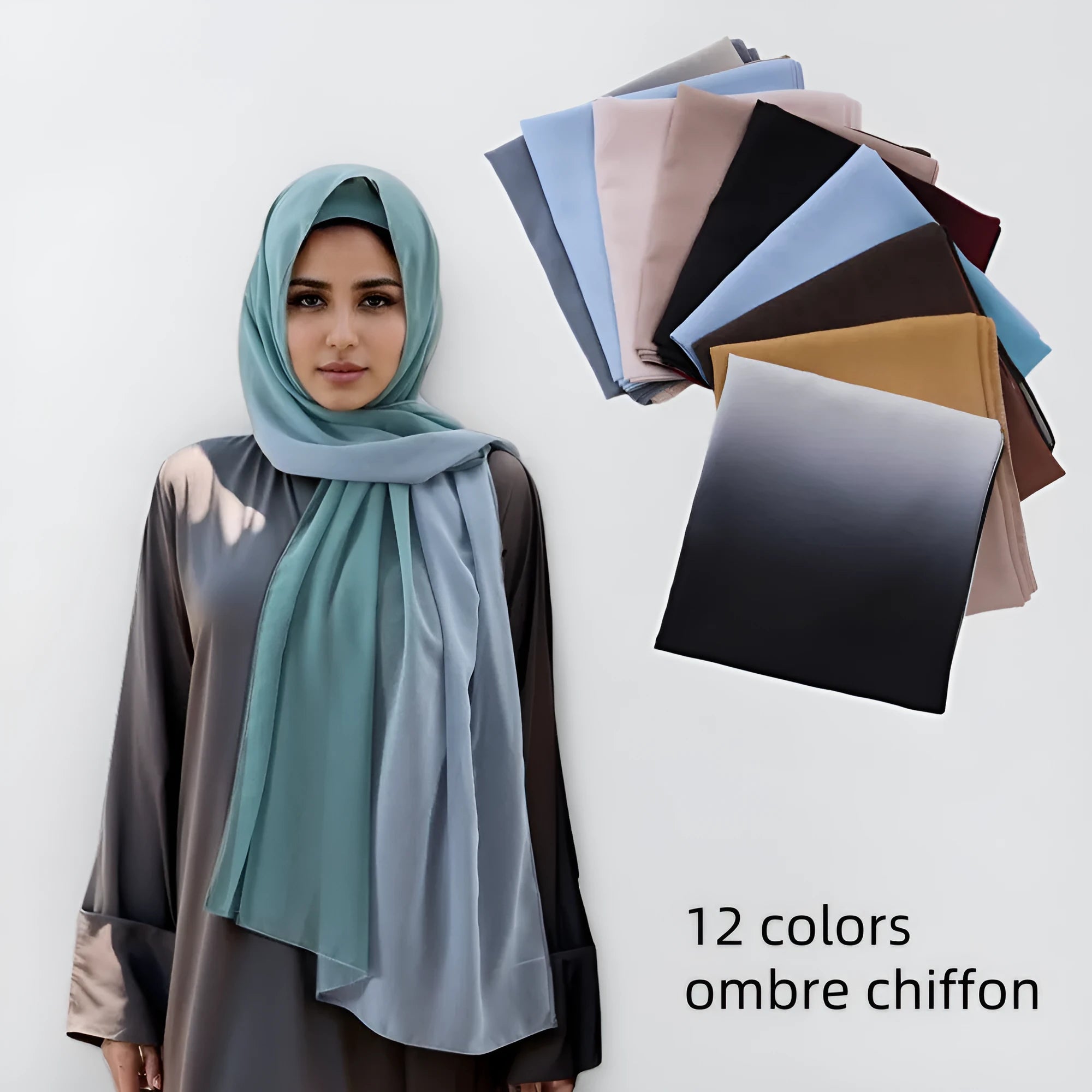 Bubble towel breathable chiffon scarf for women ethnic style 175cm long in colour option #1