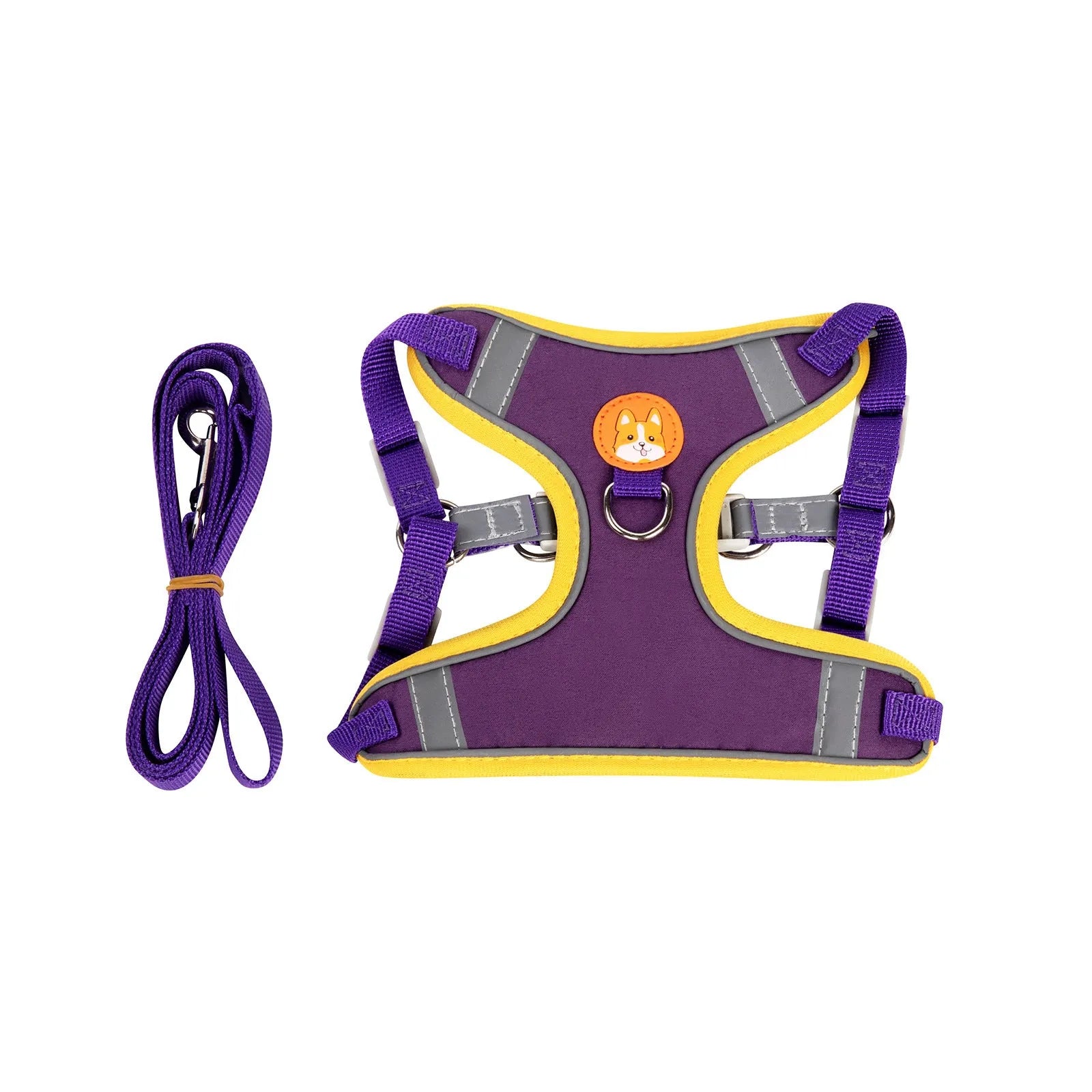 Adjustable anti-breaking loose vest dog harness with chest strap in multiple colours.