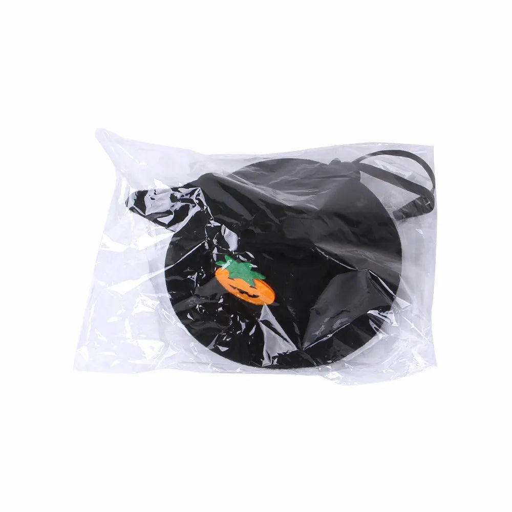 Pet cat Halloween pumpkin hat made of cloth with embossing, free size, in corner cap style