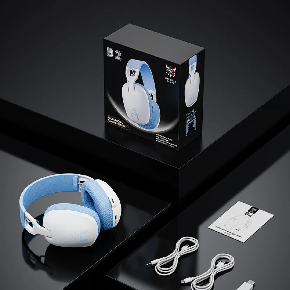 Wireless gaming headphone head-mounted style in black with Bluetooth and noise reduction