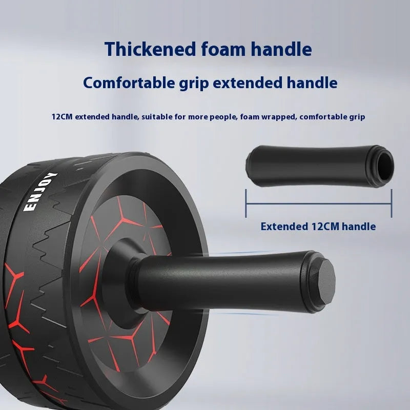 Abdominal wheel fitness equipment for core strengthening, available in flame red and flame blue colour options