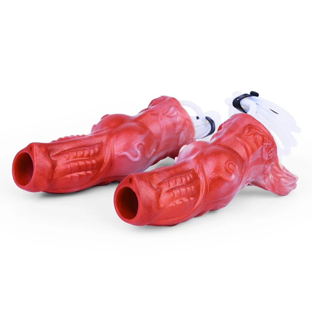 Liquid silicone water spray condom toy with syringe airbag system in M and L sizes