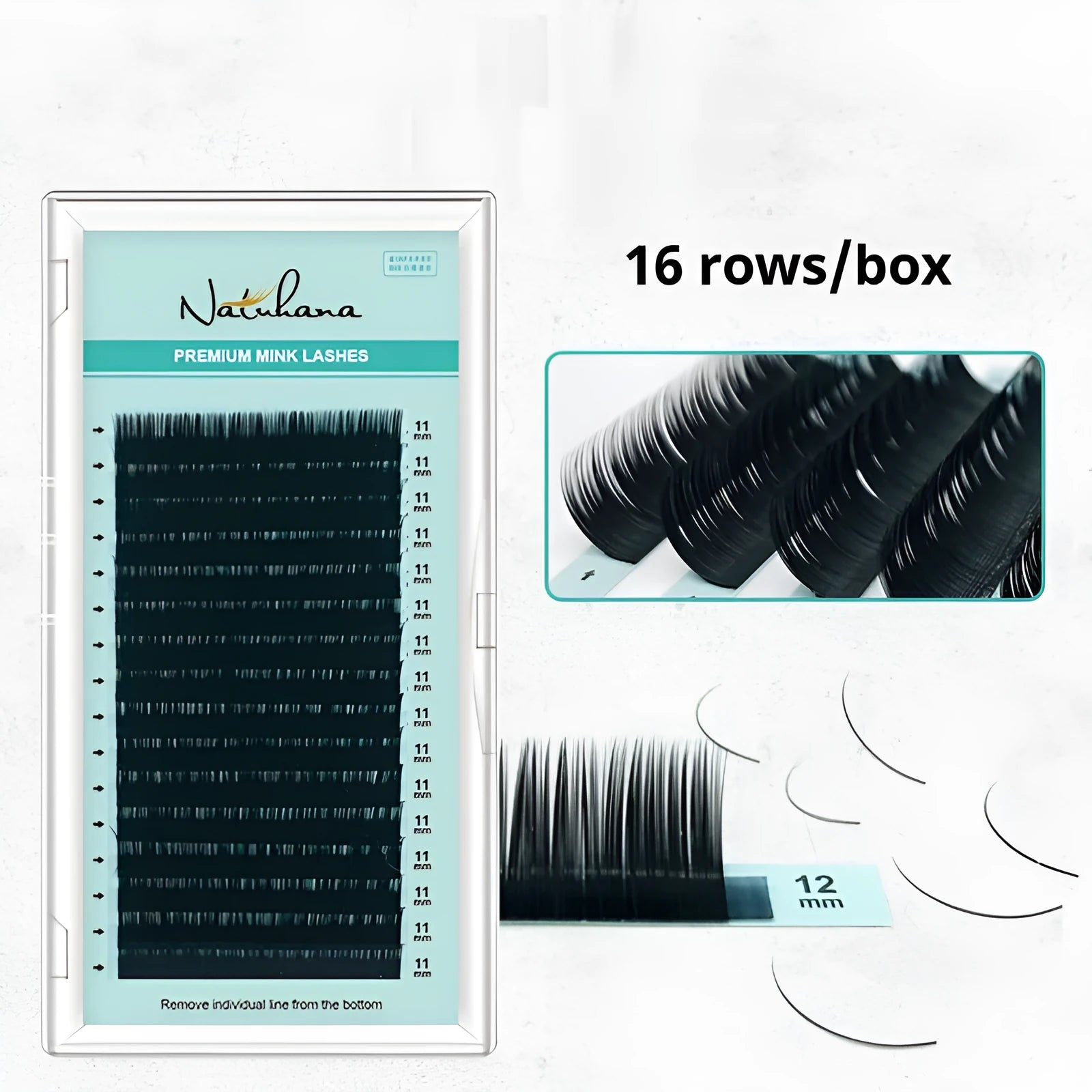Soft velvet false eyelashes on a card, showing artificial fibre construction and available in multiple lengths.