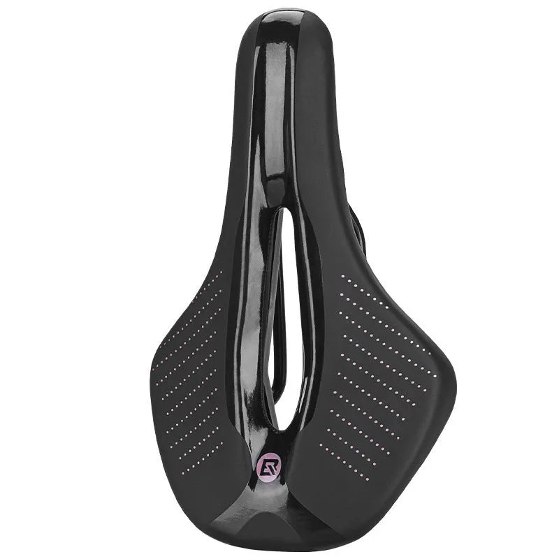 Black and pink PU foam bike seat cushion size M for mountain bike