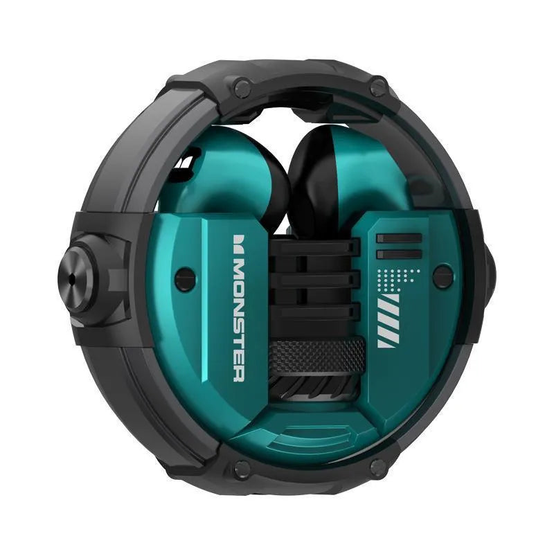 Radio competition in-ear Bluetooth headset in emerald colour, low latency for e-sports gaming