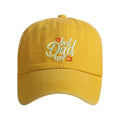 Washed cotton embroidered letter baseball cap in dome crown style, adjustable size