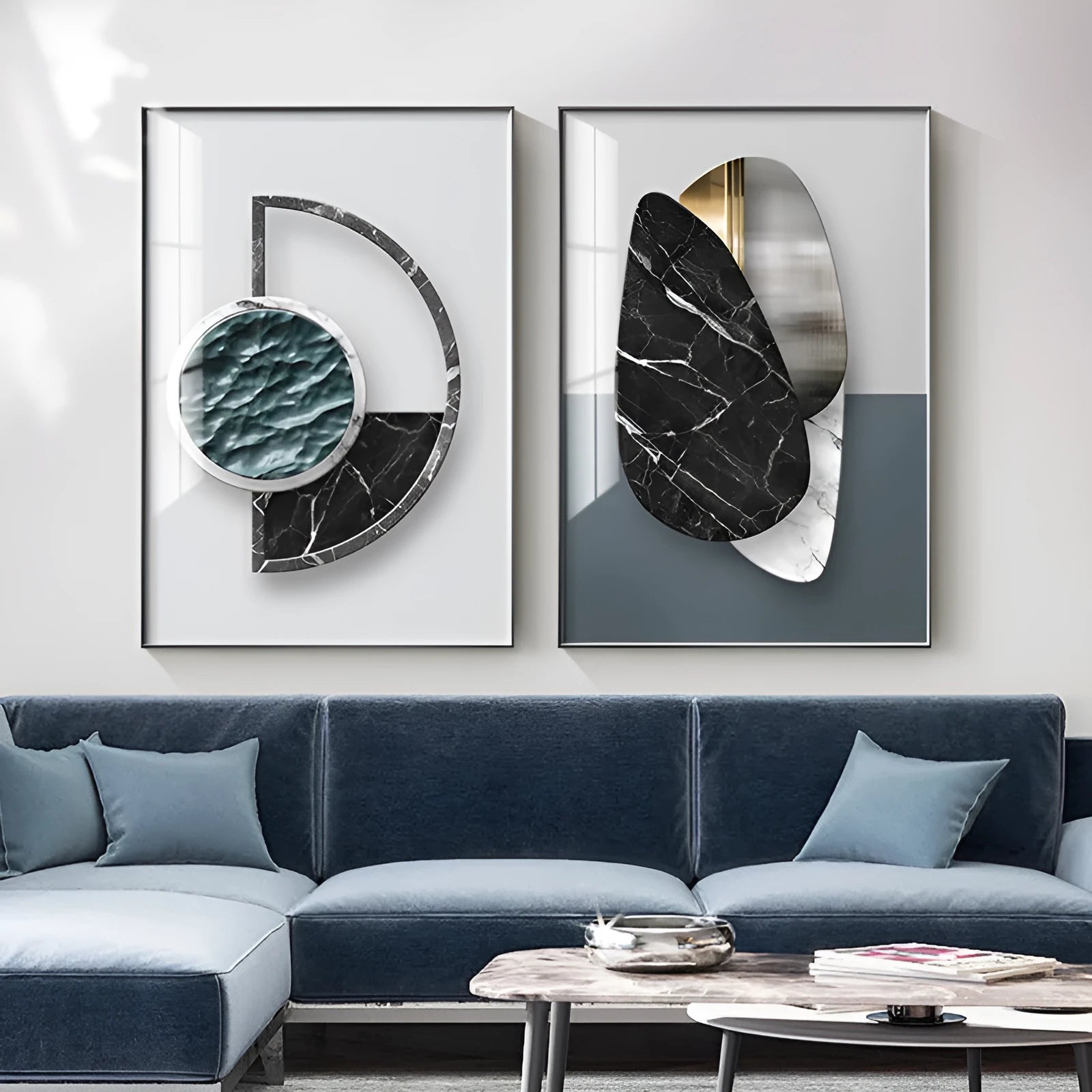 Abstract geometric canvas painting print wall poster in fashion simplicity style, multiple size options available