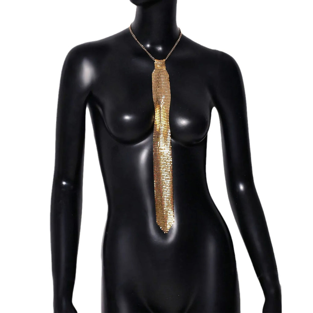 Metal sequins bow tie in arrow shape with electroplated finish in silver, gold, and black