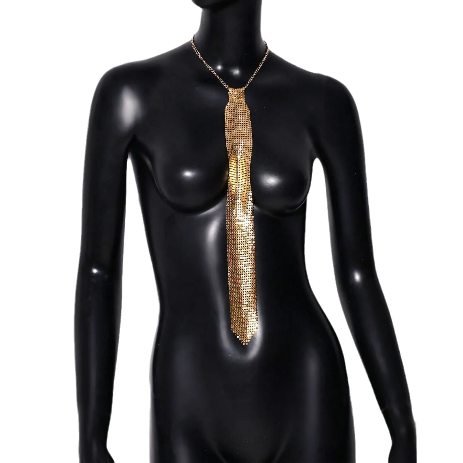 Metal sequins bow tie in arrow shape with electroplated finish in silver, gold, and black
