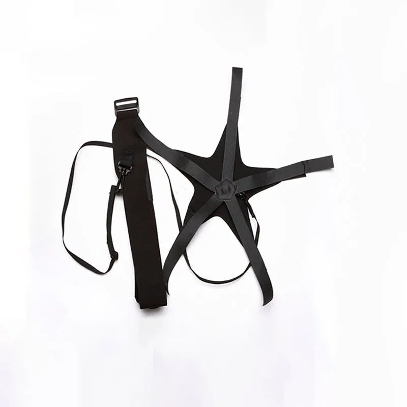 Black football juggling belt with 2 metre static length for rotating solo practice