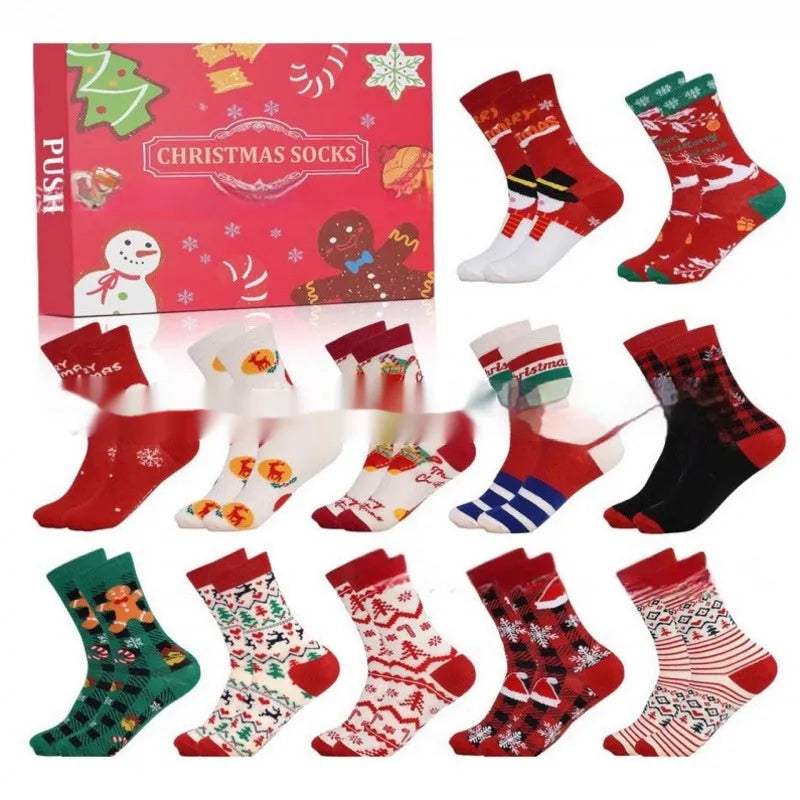A mini Christmas socks ornament from a blind box collection, made from red and white resin and plastic.