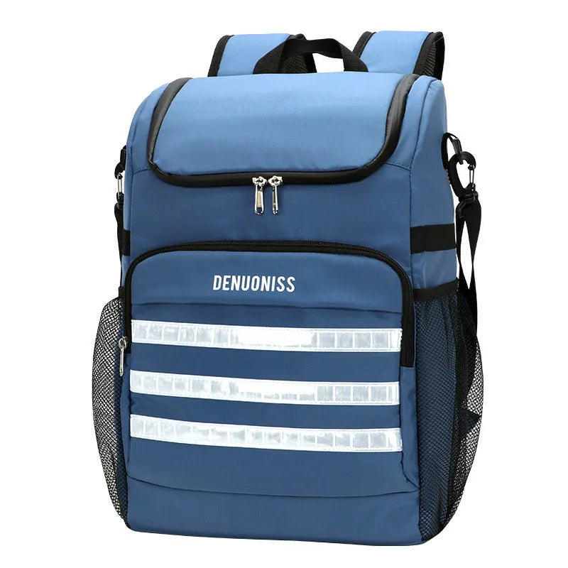 Breathable insulated backpack with bottle opener and 20L capacity in black