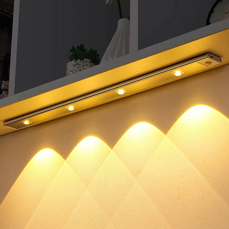 Black USB LED night light motion sensor aluminium strip for cabinet