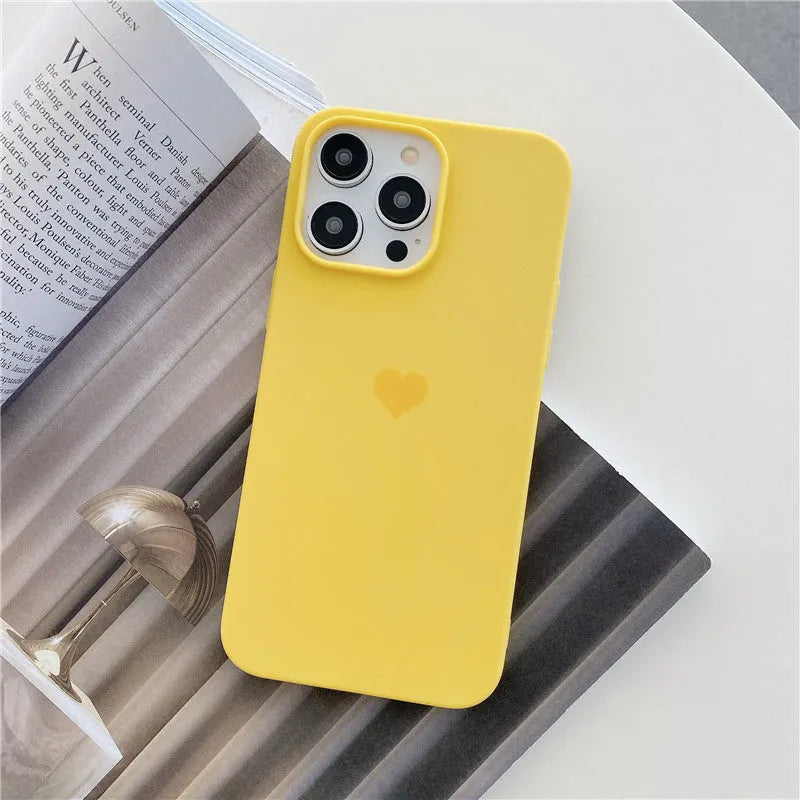 Frosted TPU phone case with love pattern for iPhone in Antique White, Black or Blue
