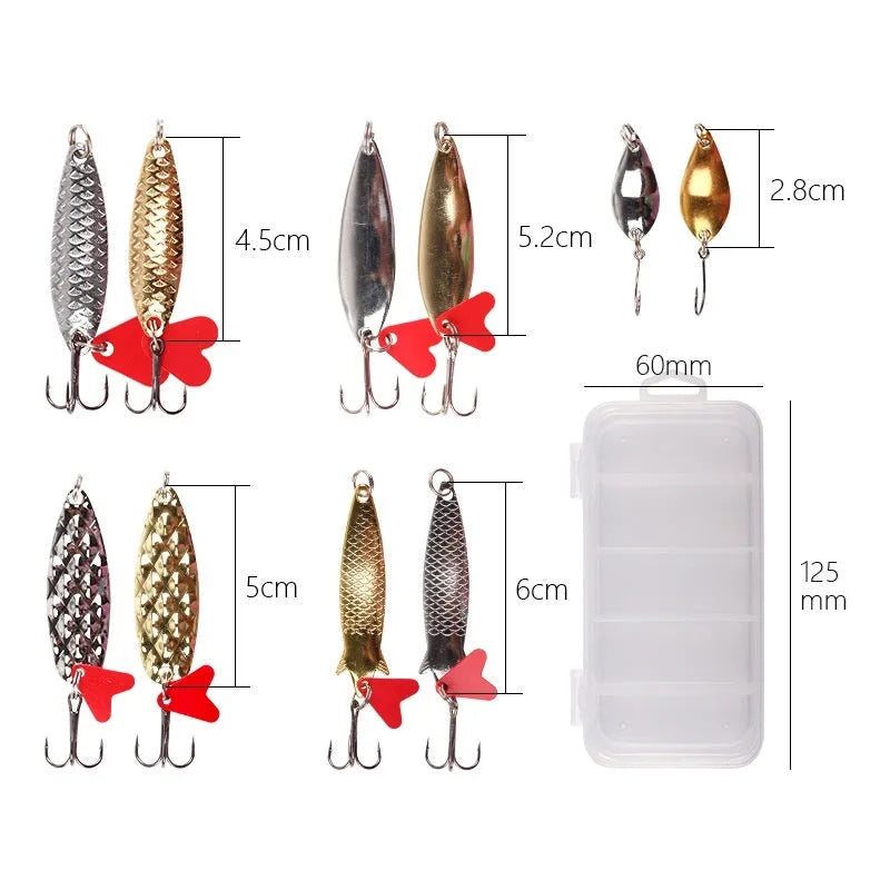 Pineapple lure metal sequins in gold and silver colours for fishing tackle boxes