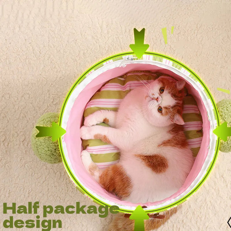 Cauliflower Tree Hole Nest three-dimensional enclosed small dog house cat house plush foam indoor green