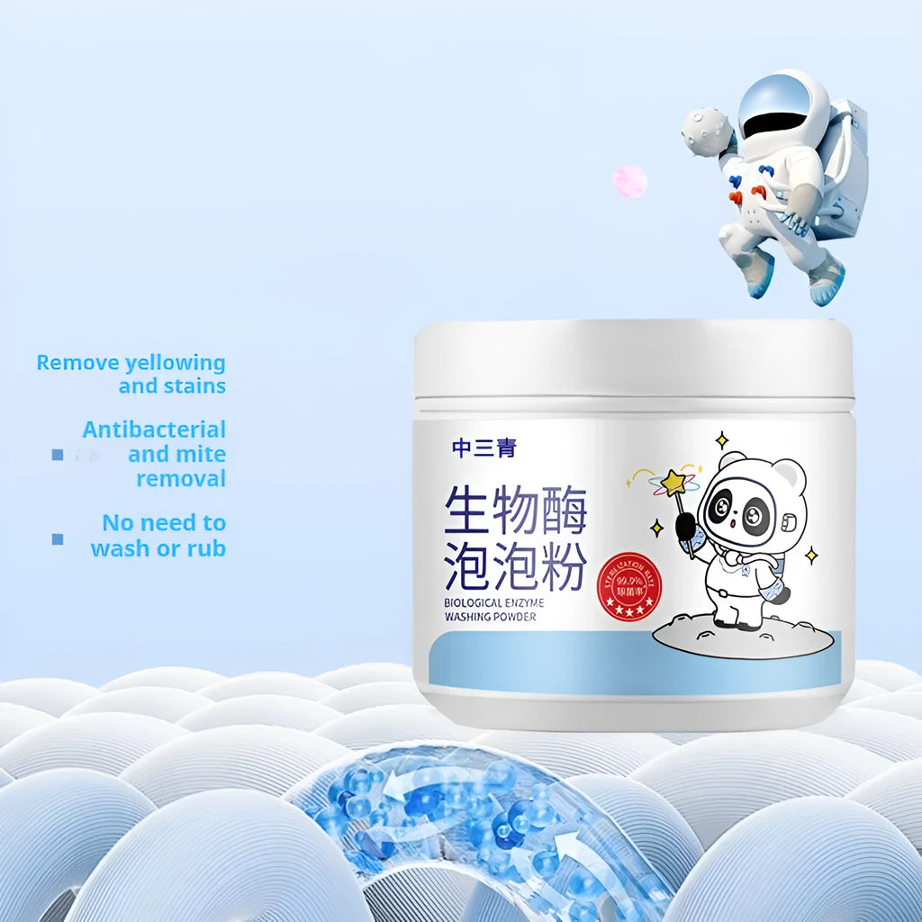 Bottle of active oxygen biological enzyme bubble laundry detergent powder for down jackets and wool