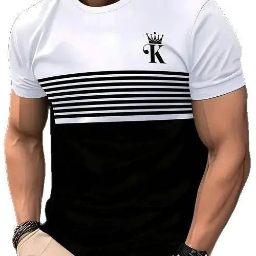 Men's contrast colour short sleeve t-shirt in gray – loose fit pullover polyester summer top