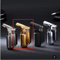 HB805-1 full metal elbow straight punching windproof lighter in black, gold, gray, silver.
