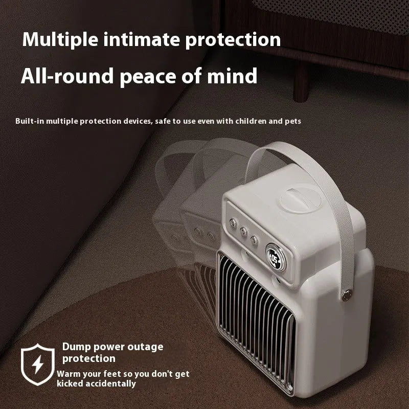White 1200W 2-in-1 humidifying room heater with ABS body on table