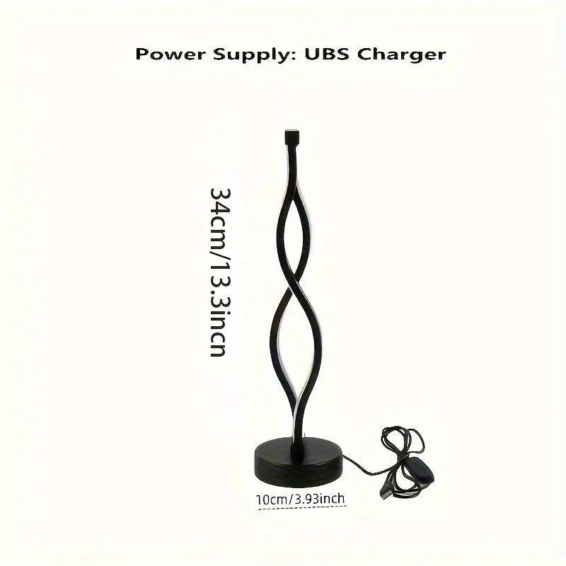 Black creative desk lamp with aluminium base and touch dimming controls.