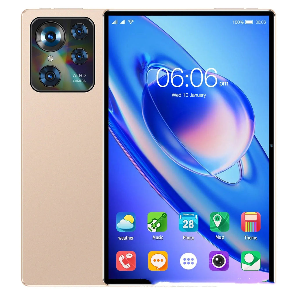 10-inch Tablet PC Smart Call Google Edition with 10.1-inch screen, available in black, blue, gold, and silver gray