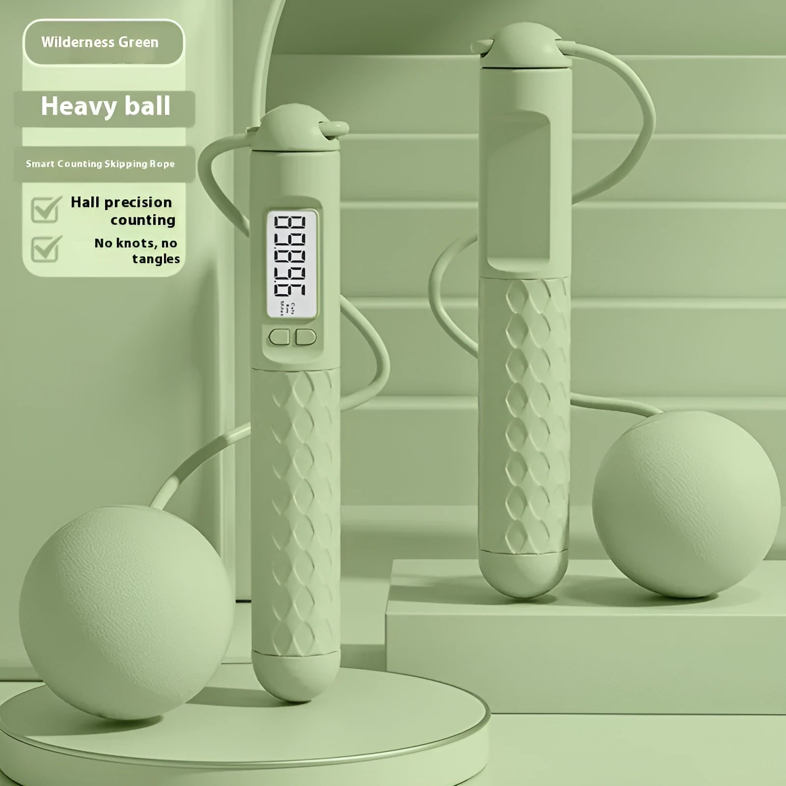 Skipping rope with bearings in various colours including black, green, navy blue, pink, purple, and peacock blue