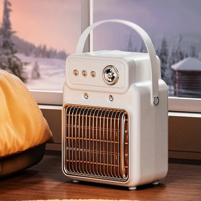 White 1200W 2-in-1 humidifying room heater with ABS body on table