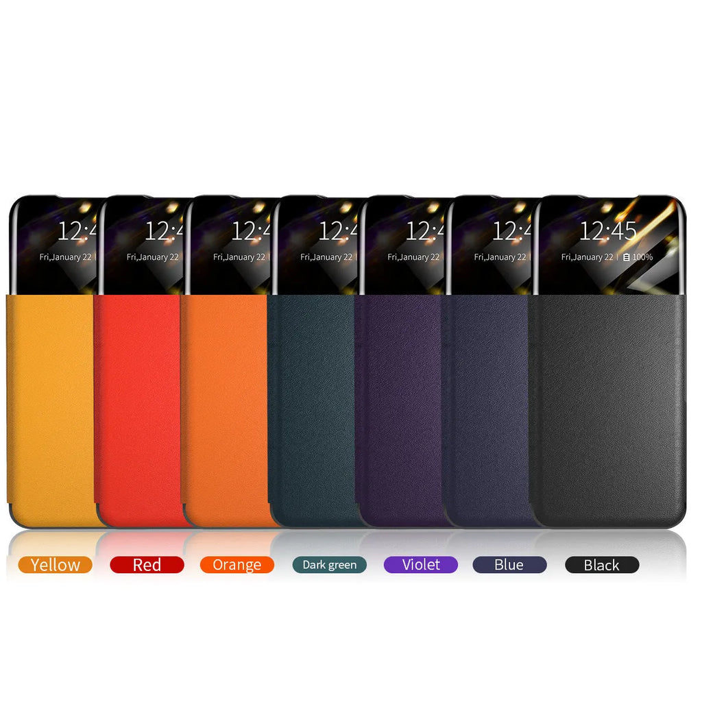 Card flip protective case for Google Pixel 6 in solid black colour, showing the PU leather front cover with card slots and the hard PC back shell