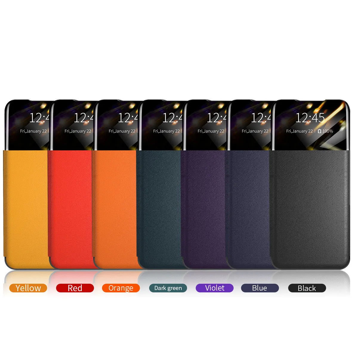 Card flip protective case for Google Pixel 6 in solid black colour, showing the PU leather front cover with card slots and the hard PC back shell