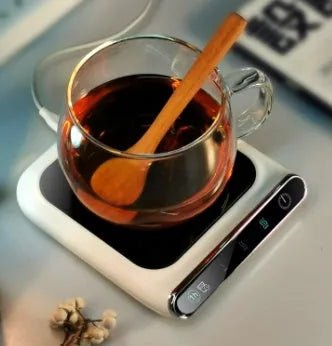 Black 5V USB mini cup warmer with three-speed constant temperature heating coaster, 118x132mm
