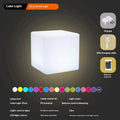 Square LED cube stool light with modern design for outdoor garden seating and illumination