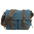Men's canvas crossbody shoulder bag in postman style with flap design