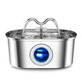 Stainless steel pet water dispenser for cats and dogs, detachable design with pump and filter, elliptical wave double mouth colour, UK plug
