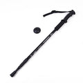 Retractable aluminium alloy walking stick with straight handle, adjustable 65cm to 135cm, in blue on green grass