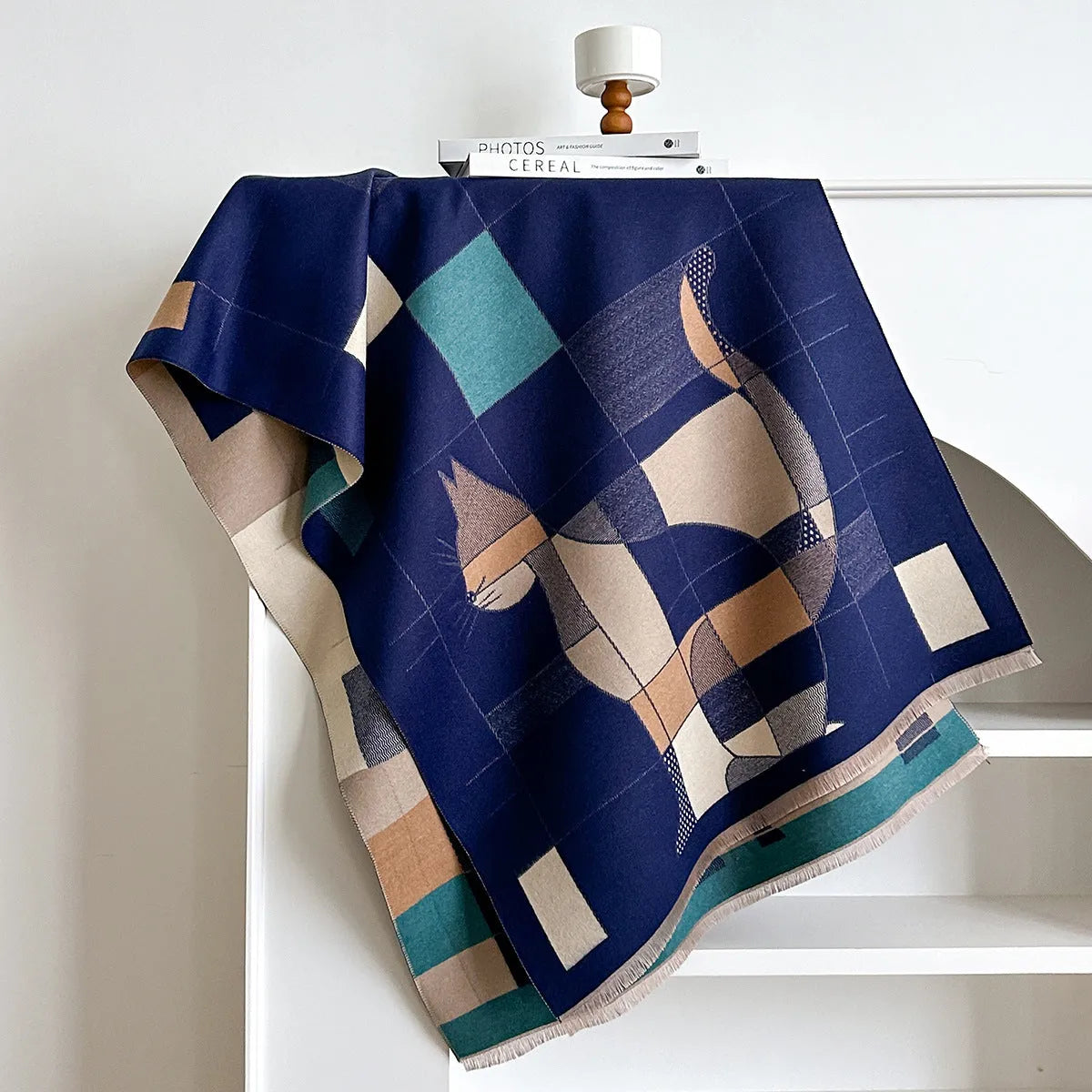 Mid-length imitation cashmere scarf 185x65cm in eight colours for autumn
