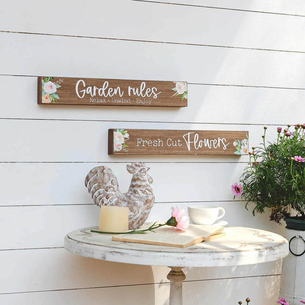 American country wooden word plate wall decoration with rustic natural wood finish
